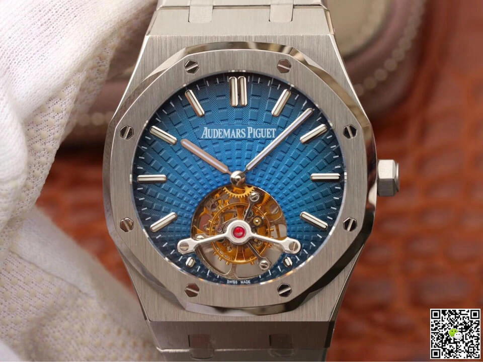 Audemars Piguet Royal Oak Tourbillon 26522TI.OO.1220TI.01 JF Factory 1:1 Best Edition Replica Watch Blue Dial